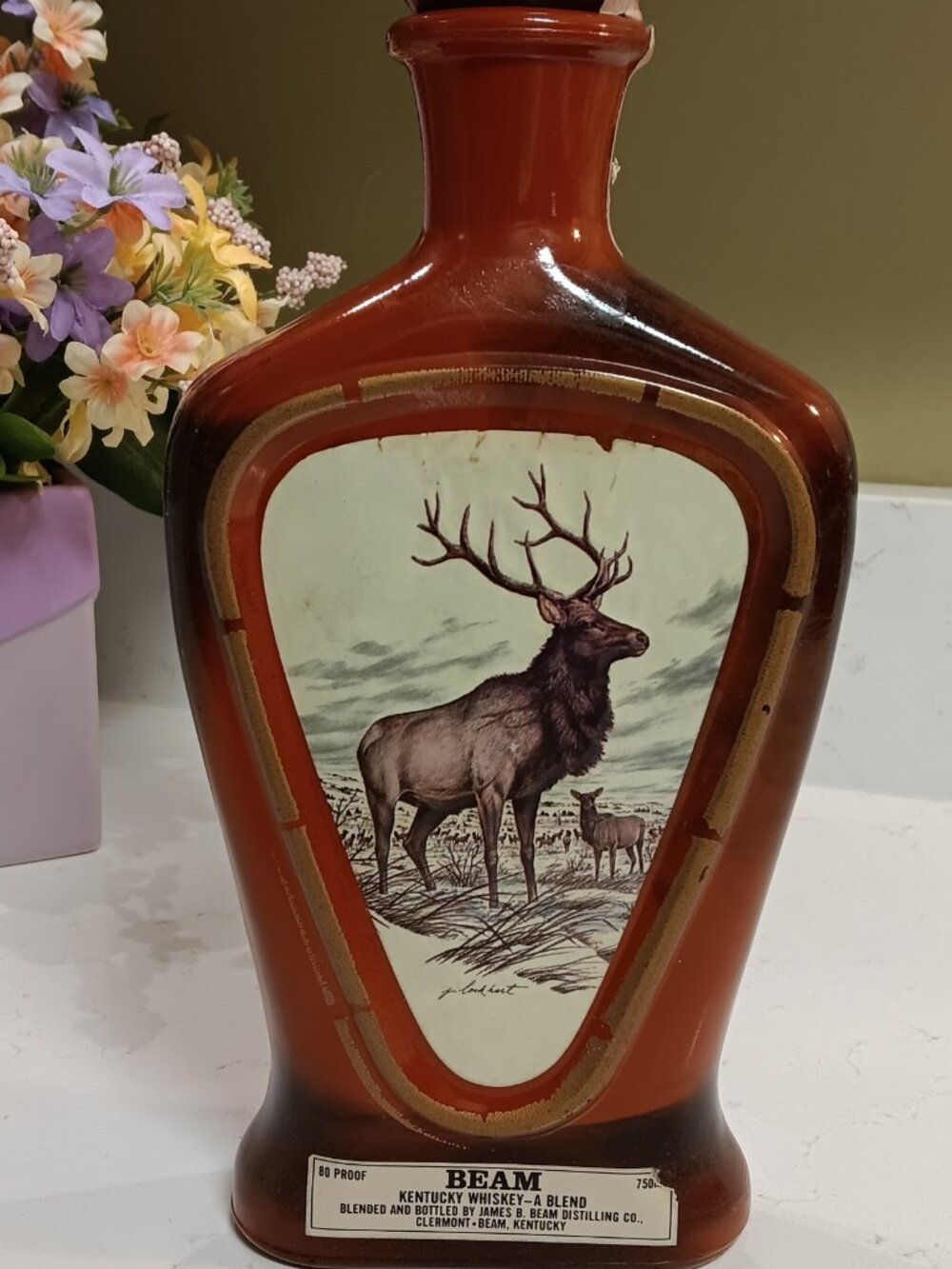 Vintage Jim Beam Collectible Elk Decanter - Artists Lockhart Limited Edition